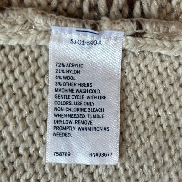 St. John’s Bay Open Cardigan Sweater Drape Collar Women’s M Festive Momcore - Picture 12 of 12